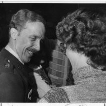 Former Iranian hostage Don Hohman (Army medic), who was from West Sacramento, arriving home after his release (into SMF), with his sister Therasa Daniels