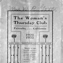 The Woman's Thursday Club of Fair Oaks Guide and Pamphlet
