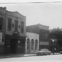 Exterior street scene at the corner of Third and J Streets in Sacramento prior to redevelopment