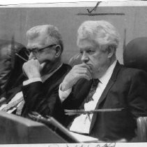 Randolph Collier, on the right, State Senator former Chair of Senate Finance Committee and Senator Stephen Teale on the left