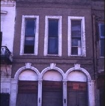 Old Sacramento historic district. View of the buildings on Front and K Streets before reconstruction