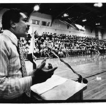 Mervyn M. Dymally speaking at Boys' State