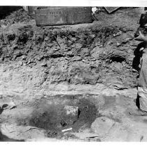 Drake's Bay. "Site of possible Drake's Fort archaeological excavation, Point Reyes, Drake's Bay, Marin County, California, August 22 , 1948. Intrusive green bottle end