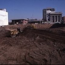 View of the construction for the Liberty House Department Store in the Downtown Plaza on K Street also known as the K Street Mall