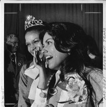 Vanessa Gorre, a sophomore at Sacramento City College, being named Camellia Queen for 1976 at the opening event of the 22nd Camellia Festival