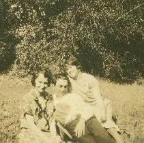 Lucile Haslam with Fred and Fern