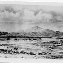 Photographs of Sketches of Western Pioneer Trail scenes