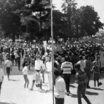 Demonstrators near the west steps