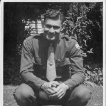 View of Private Americo Viglione in his uniform. He served during World War II