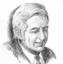 Drawing of Milton Moskowitz by John Lopes