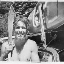 Kayak Winner: John Holland of Fair Oaks, the victor in the four-mile speed race at the Truckee White Water Race on the Truckee River