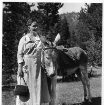 Woman and donkey