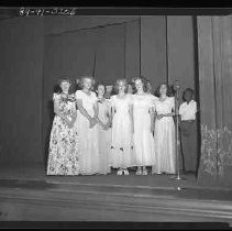 Group of high school girls on a stage