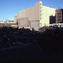 View of the construction site for Weinstock's Department Store on the K Street Mall or Downtown Plaza