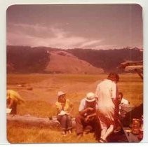 Photographs of landscape of Bolinas Bay. Archaeologists working