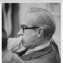 Richard H. Marriott, Mayor of Sacramento, 1968-1975. Here, Mayor Marriott with his hand to his mouth, looking pensive