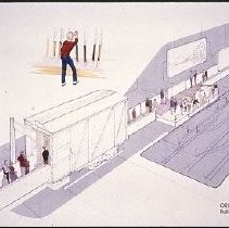 Old Sacramento historic district. View of the California State Railroad Museum