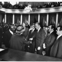 Queen Elizabeth II visiting Sacramento (Willie Brown to her immediate left)