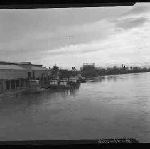 Sacramento River with boats docked