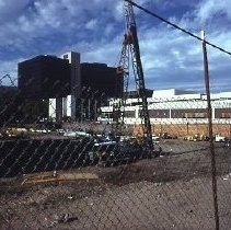 View of the construction site for Weinstock's Department Store on the K Street Mall or Downtown Plaza