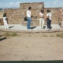 Tule Lake Linkville Cemetery Project 1989: Tour Participants Next to Memorial Plaque