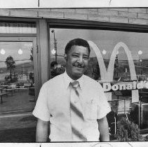 John LeMella, manager of a McDonald's, in front of his store