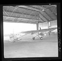 Airplane parked in hangar