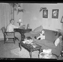 Living room decorated for Christmas