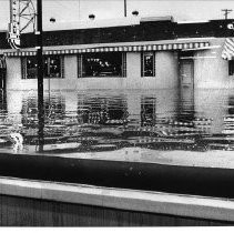 Flood Water on Restaurant Wall