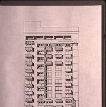 View of a rendering for the proposed Sacramento Hotel on J Street, but never built