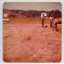 Photographs of landscape of Bolinas Bay. Archaeologists working