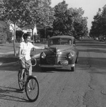 Woman riding a bicycle