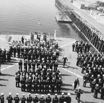 Naval ceremony with speakers platform