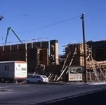 Old Sacramento historic district. View of the California State Railroad Museum