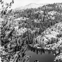 Hiker at Cascade Lake