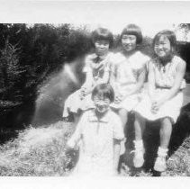 Four young girls from the Bates Joint Union School