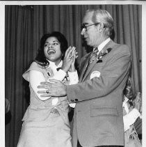 Vanessa Gorre, 1976 Camellia Queen, with former Sacramento Mayor Richard H. Marriott