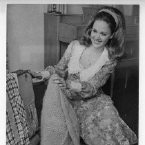 Linda Jonason, a baton twirler (Miss Sacramento 1971) prepares for a trip to Spain to attend a clinic of the International Twirling Teachers Institute. She is a teacher for the Orangevale Velveteers, a baton and drum corps