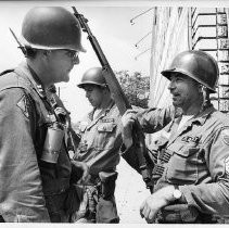 Three National Guard Soldiers at Their Post