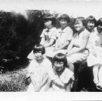 Seven young girls from the Bates Joint Union School