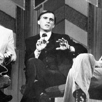 Governor Edmund G. Brown, Jr. talks with Mike Douglas and actor Mike Farrell during an appearance on the Mike Douglas show