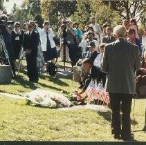 Tule Lake Linkville Cemetery Project 1989: Back View of Henry Taketa Delivering a Speech