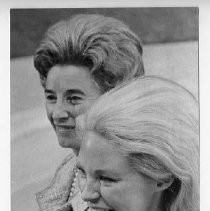 Joan Kennedy (Mrs. Ted Kennedy, right) with Bernice Brown (during the Pat Brown administration)