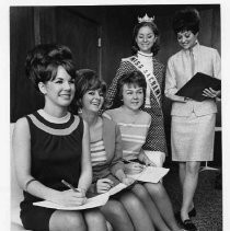 QUEEN HOPEFULS - These pretty girls were among the candidates who signed up for this year's Miss Sacramento Pageant yesterday