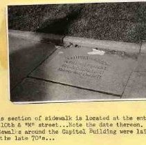 Capitol sidewalk plaque