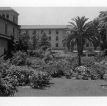 View of the gardens at the Mission Snata Clara de Asis in Santa Clara County, Landmark # 250