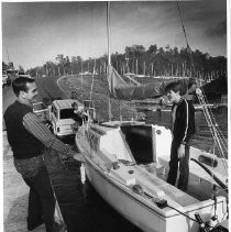 Sailboat Launching at Brown's Ravine Marina