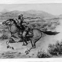 Photographs of Sketches of Western Pioneer Trail scenes