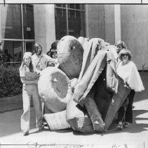 Friends of the River squashed the air from an inflated canvas mockup of an Army truck in a protest against the Army Corps of Engineers