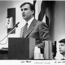 Gov. Jerry Brown , speaking